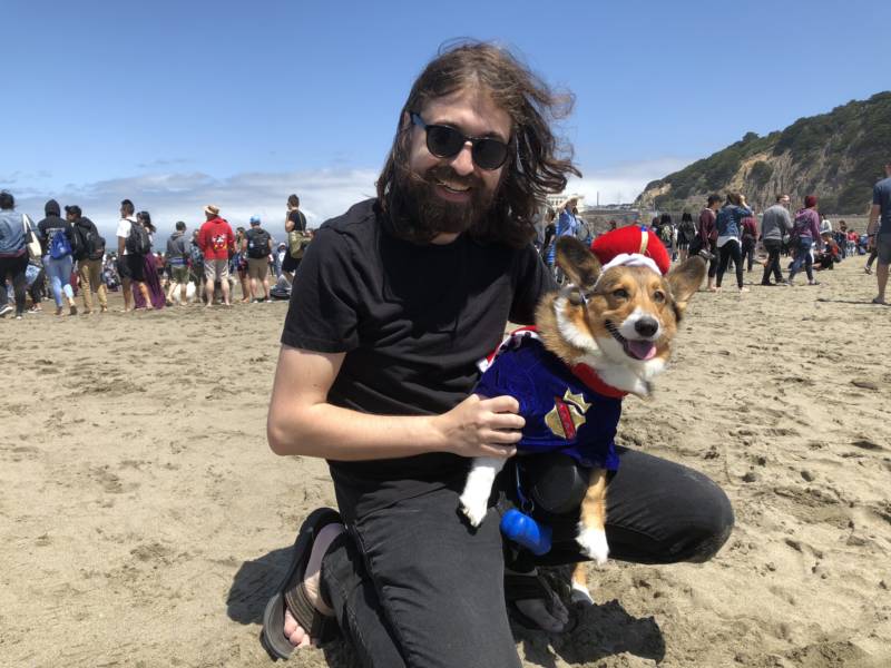 Otto and his owner, Seth Rediker, pose for a photo. This is Otto's sixth Corgi Con and the pup has his own Instagram. "They are just the friendliest things in the world," said Rediker about why corgis are so popular.  