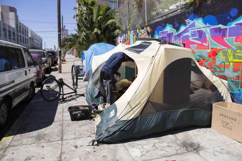 A homeless encampment located on Florida St in the Mission District of San Francisco on Thursday, June 23, 2016.