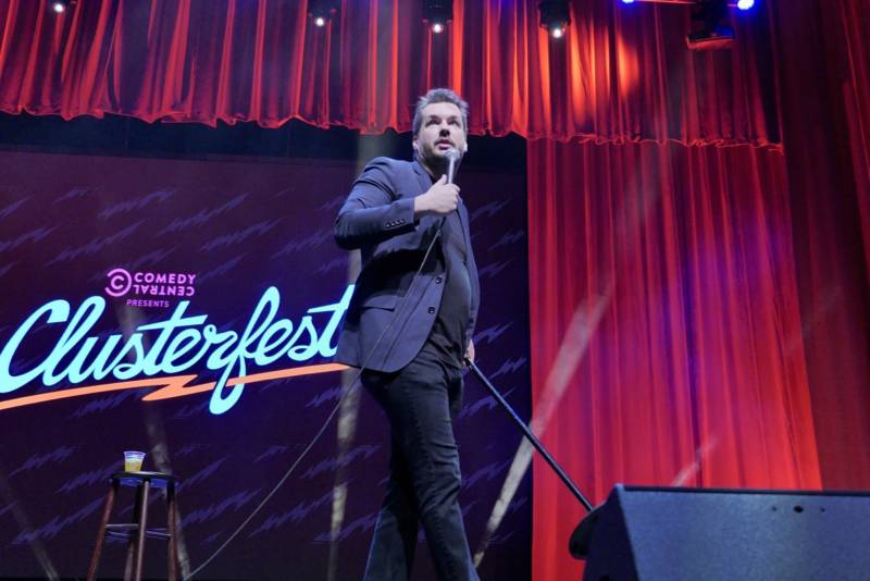 Australian-born comedian Jim Jefferies, who hosts 'The Jim Jefferies Show” on Comedy Central performs inside the Bill Graham Civic Auditorium at Clusterfest.