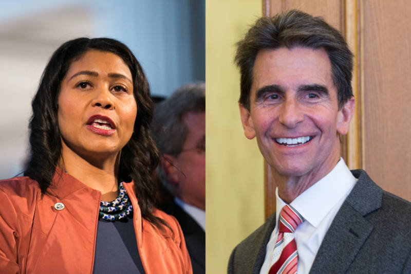 San Francisco Supervisor London Breed (L) and former state Sen. Mark Leno (R) remain locked in a close battle to become San Francisco's next mayor as votes continue to be counted using the city's ranked-choice voting system.