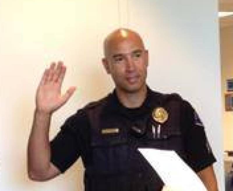 Jacy Tatum is sworn in as a Rohnert Park police sergeant in July, 2015.