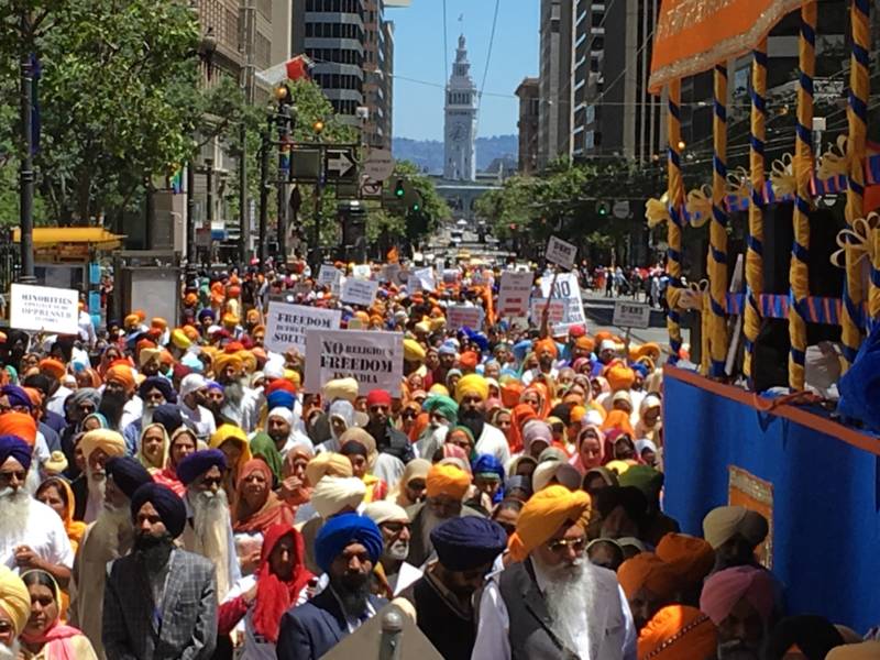 Thousands of Sikhs and their supporters paraded through San Francisco's streets on June 10, 2018, for the 5th Annual Remembrance March and Freedom Rally.