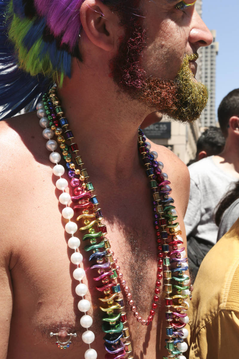 Brian E. Smith of Wichita, Kansas celebrates pride in San Francisco for the first time. Smith says he has experienced pride in many cities around the world, but "wanted to come to the motherland."