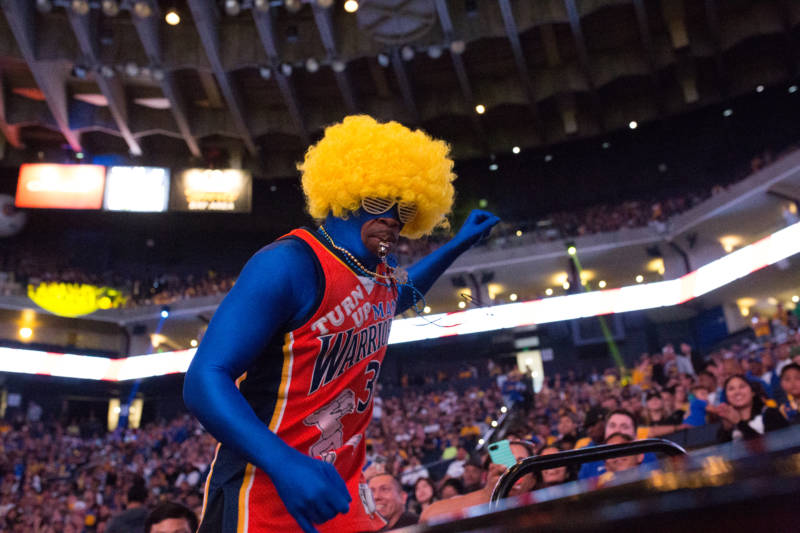 Fans danced and cheered throughout the The Warrior Watch Party for Game 4 of the NBA Finals at Oracle Arena in Oakland.