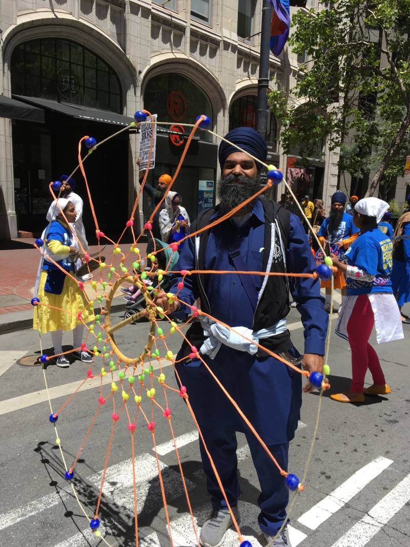 Parmjit Singh from Fresno spins a chakkar, a modern cultural representation of a traditional Sikh weapon. 