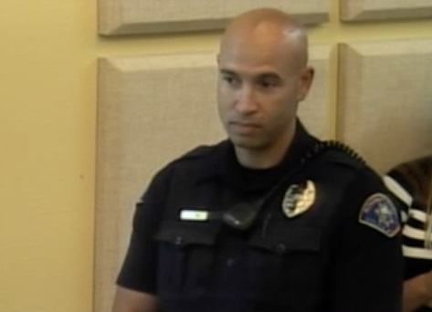 Screenshot of Rohnert Park police Sgt. Jacy Tatum being recognized by the City Council for his work on drug seizures in 2015.