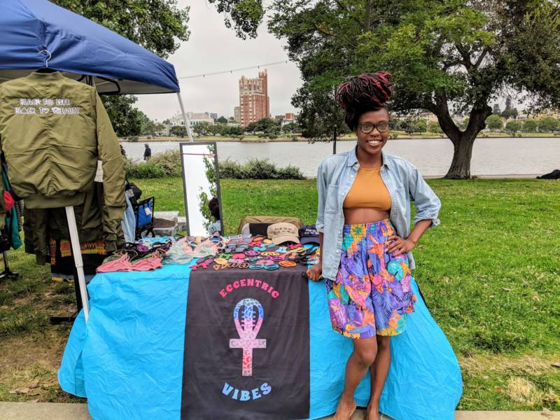 Imani Baylor runs a vintage clothing business called Eccentric Vibes. She says the event feels like a family reunion. 'It's magnetic. People are walking down the street and you hear, "Hey queen! What up, cousin! Hey, nephew!" It’s like we are all family here.'