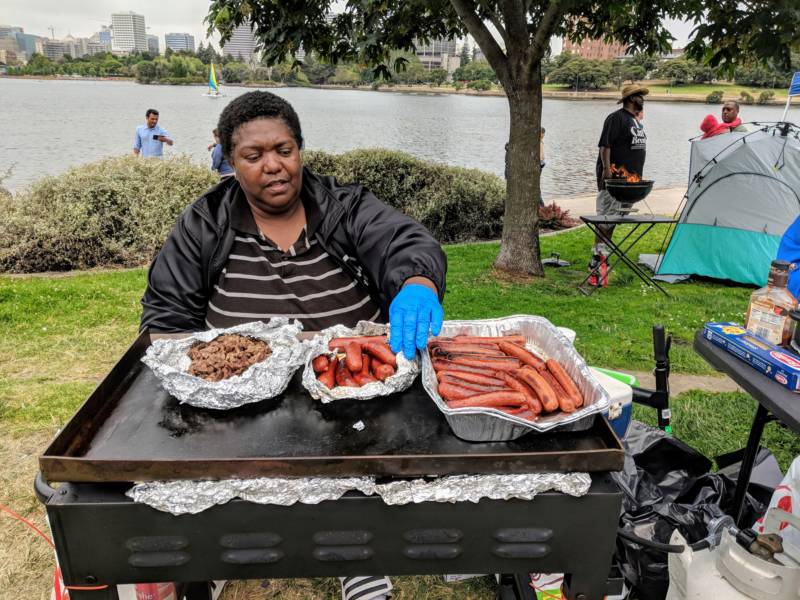 Sharon Myatt is 56 years old and moved to San Ramon from Oakland six years ago. She says she grew up skating around the lake. After leaving Oakland she says the incident in April has helped reunite black people at the lake. 'I’m from San Ramon, and you can see I came back ... This is where I was born.'
