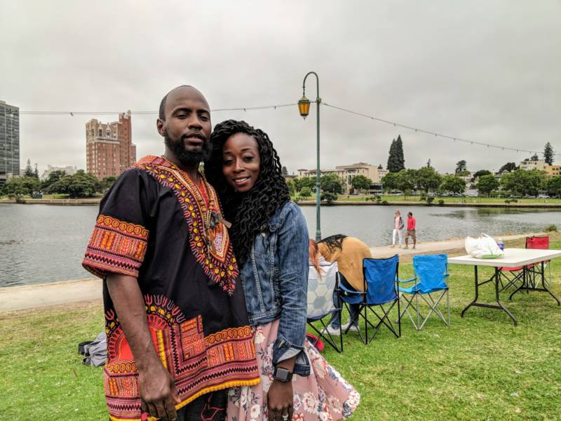(L-R) Aljernon Olden and Martha Olden are both from Oakland and celebrated getting married last week. They came to the event for the 'good energy, good positive vibes and a lot of black people.' 