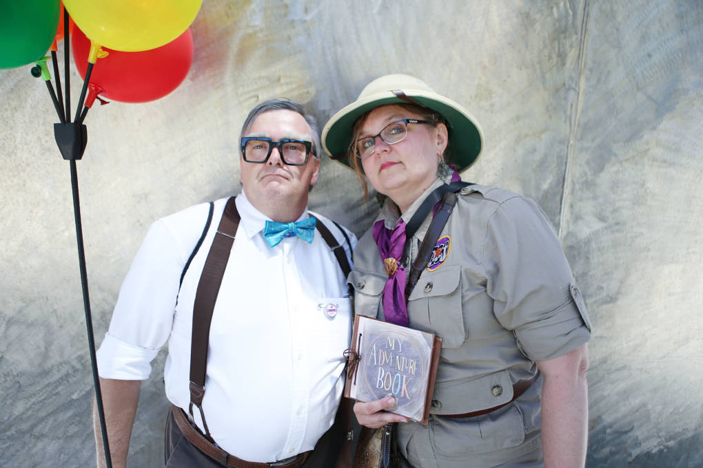  Cosplayers dressed as Ellie and Carl from the film 'Up' outside San Diego Comic-Con.