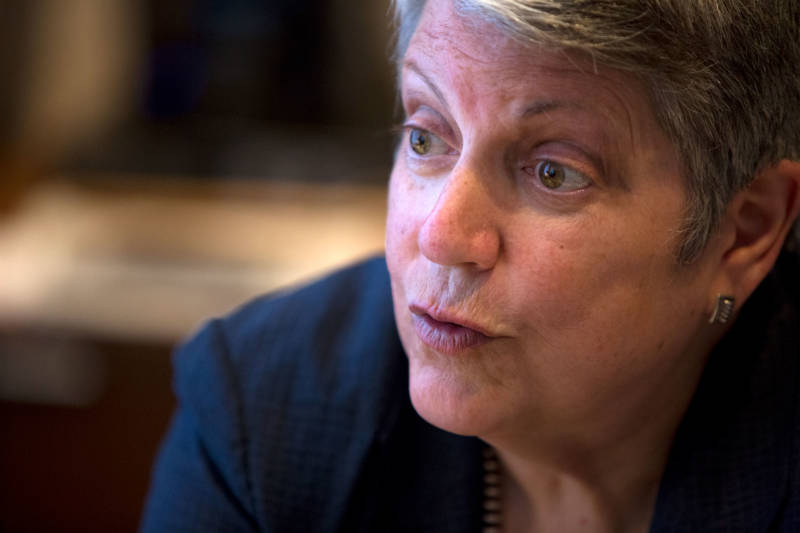 UC President and former Secretary of Homeland Security Janet Napolitano talked with The California Report in her office in Oakland on July 17, 2018.