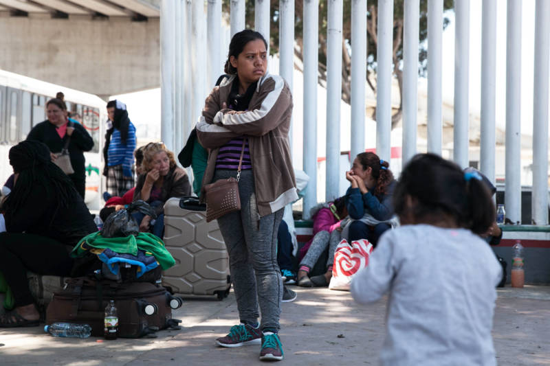 Women, most of them mothers, wait on the Mexican side of the border in the hopes of getting on a waitlist for an asylum interview.