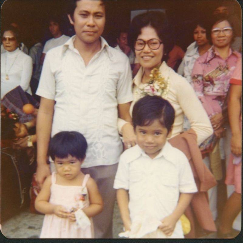 The Guinto family on the day Glady's mother left the Philippines for California. 