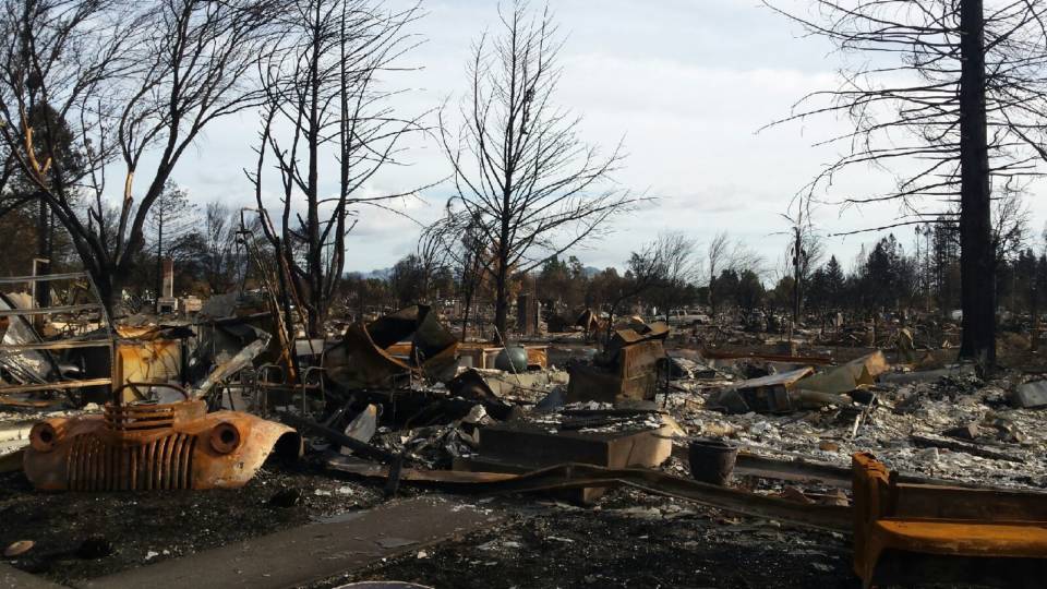 Aftermath of last years fire in Santa Rosa. 