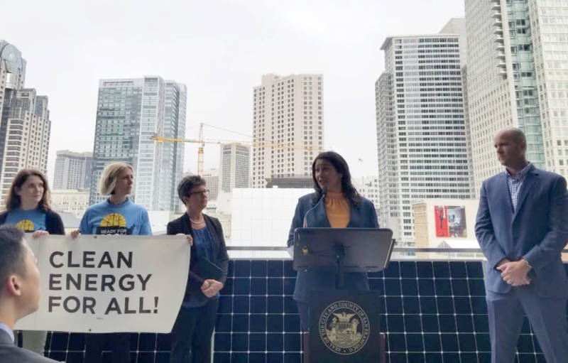 San Francisco Mayor London Breed announced an ambitious plan to reduce carbon emissions on Wednesday.