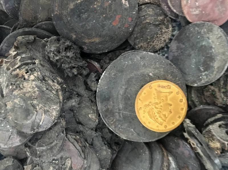 Only one coin survived from Ellen and John Brackett's coin collection.