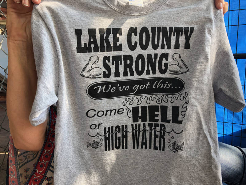 Katy Brogan sold these t-shirts at the Lake County Fair, with the proceeds going to help wildfire victims.