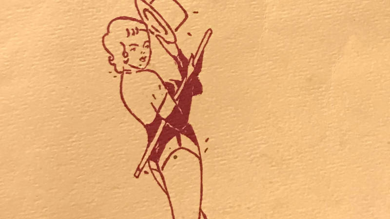 Detail from one of Rita Cecaci's Raiderettes programs from 1962.