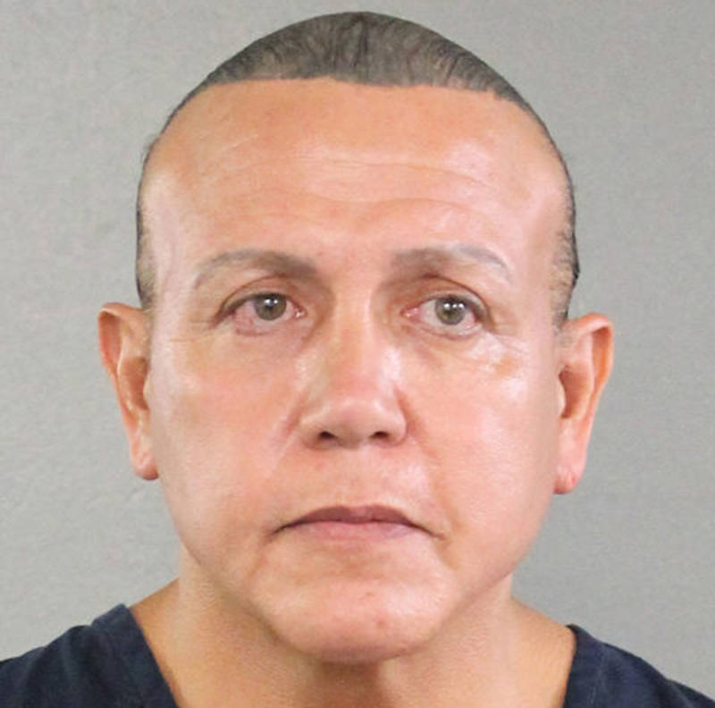 In an undated handout provided by the Broward County Sheriff's Office, Cesar Sayoc poses for a mugshot photo in Miami.