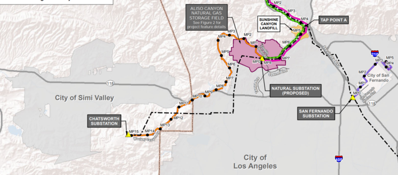 A California Public Utilities Commission map of utility infrastructure in Southern California shows the Chatsworth Substation located just south of Simi Valley, in the area fire officials believe the Woolsey Fire began.