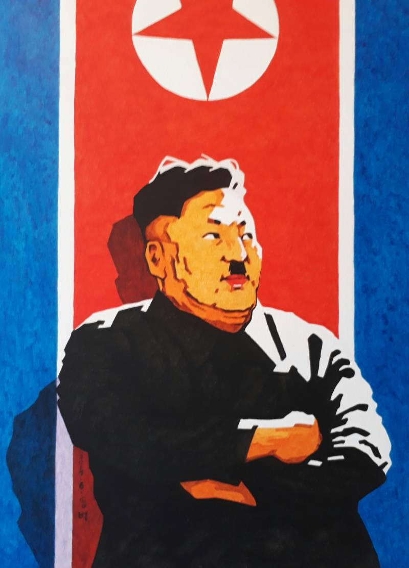 Kim Jong-un as Hitler in a painting by Song Byeok.