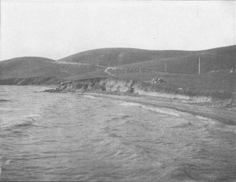A shellmound in San Rafael, as photographed by archaeologist Nels Nelson in 1909. From Nelson's report "Shellmounds of the San Francisco Bay Region."