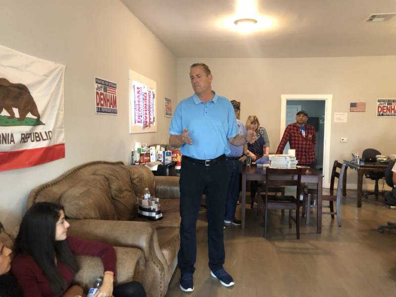 Congressman Jeff Denham, at a campaign office in Banta, California.