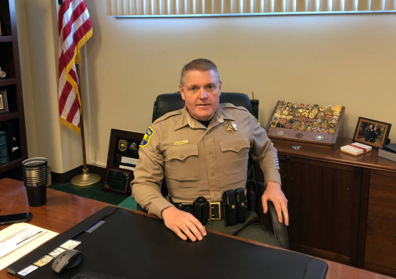 Butte County Sheriff Kory Honea at his desk.