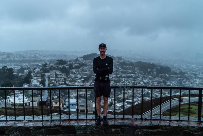 San Francisco-based ultrarunner Rickey Gates at the end of his 'Every Single Street' project where he ran all of San Francisco's streets in 46 days.
