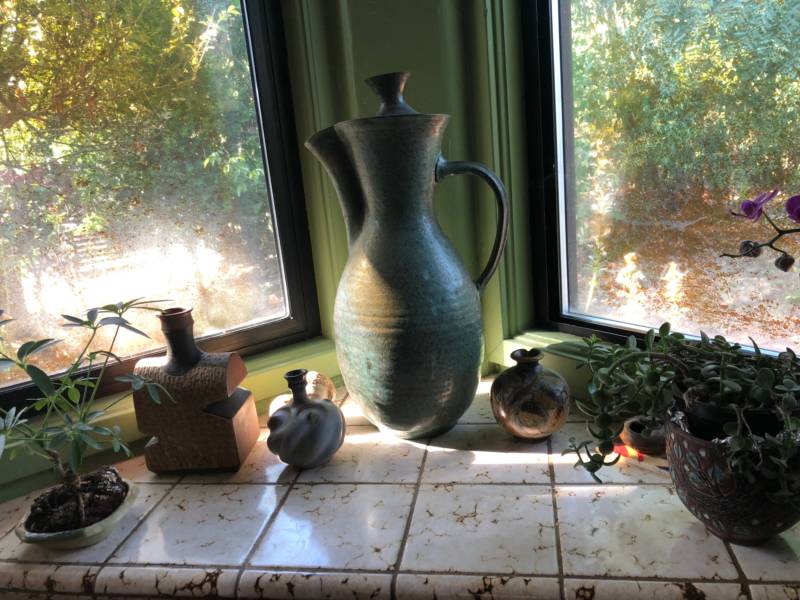 A Marguerite Wildenhain jug from the collection of Caryn Fried and Wayne Reynolds.