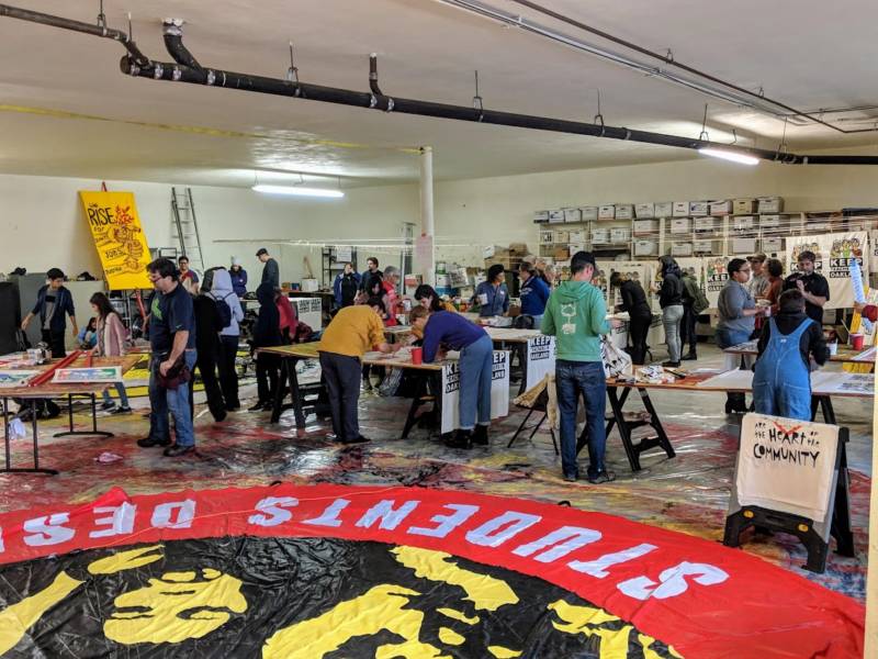 This was the third day of the Art Build, which brought together educators, parents and students to create protest art. 
