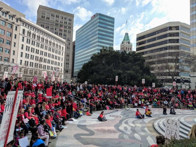 Educators from all over the Bay Area including Fremont, San Jose, Orinda and Berkeley came out to support Oakland teachers. 