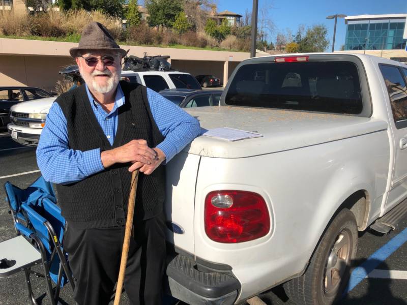 81 year-old Horace Crawford volunteers at Trinity Center in Walnut Creek. The retired architectural engineer considers himself and his Ford truck "on call to help anybody who needs to get someplace, or to move something, or to get some part time day work."