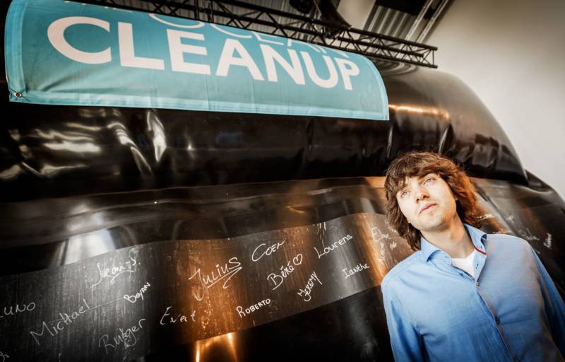 Inventor Boyan Slat presented a prototype of The Ocean Cleanup project on June 22, 2016.