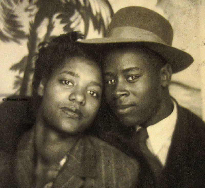 Bertha Mae and Benjamin Beavers in Oklahoma around 1945.
