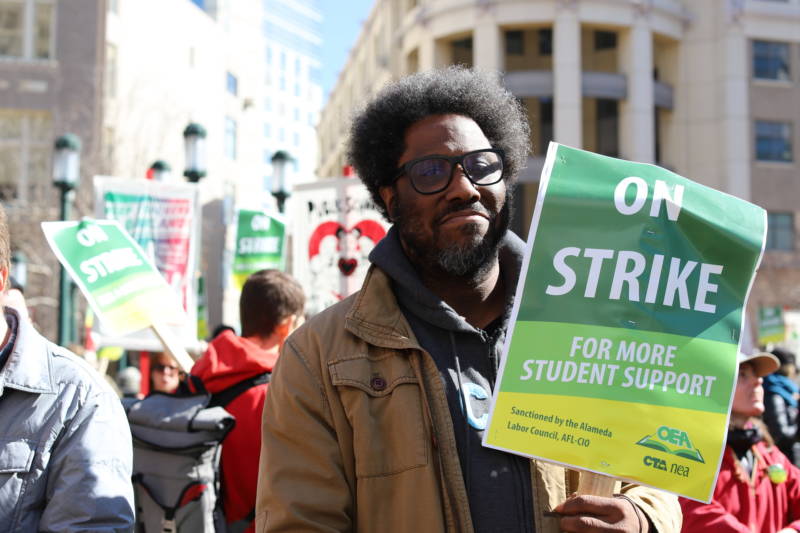 W. Kamau Bell shows his support for the Oakland teachers strike.