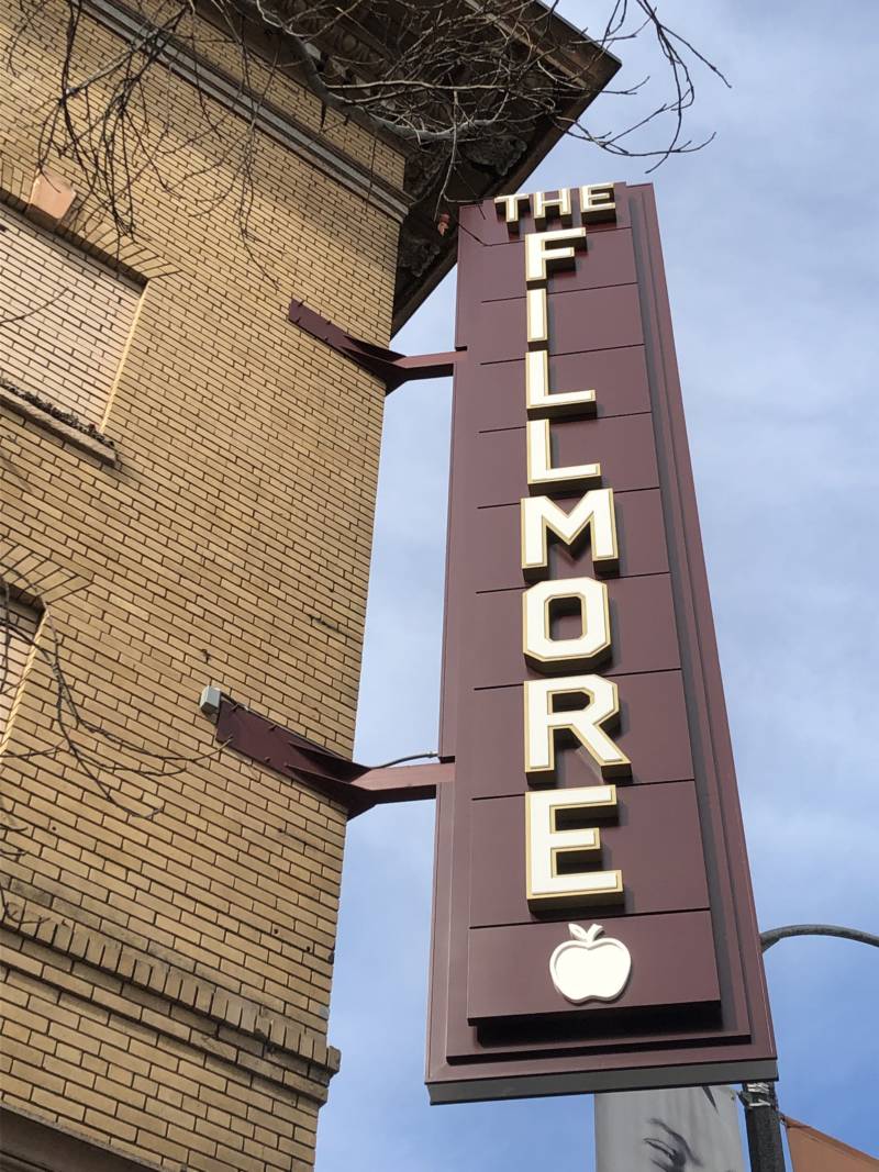 The apples are such an iconic part of the Fillmore that the theater's marquee includes one.