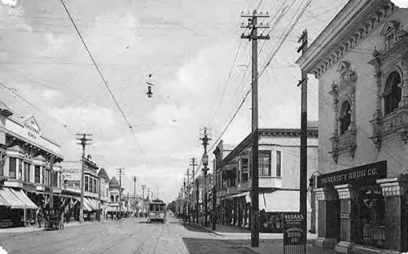 University Avenue in Palo Alto after 1906.