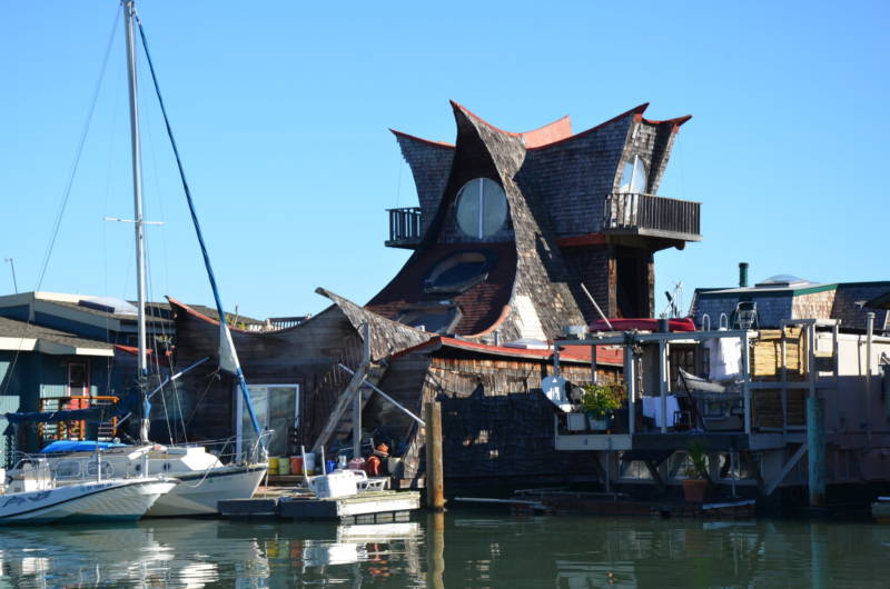 Many of the houseboats in Sausalito in the 1960s and 1970s were works of art, like this one, known as 'The Owl,' that is still docked there. Others were barely buoyant scrap heaps. 