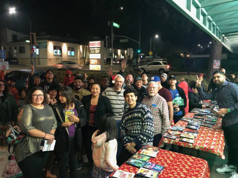 Longtime customers turned out for Fastlane Video’s annual Christmas giveaway.