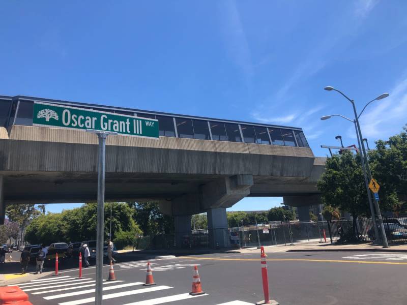 The previously unnamed street outside the Fruitvale BART station now bears Oscar Grant's name.