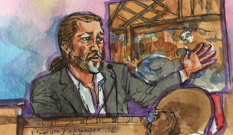 Ghost Ship master tenant Derick Almena during his first day of testimony in the criminal trial in which he faces 36 counts of involuntary manslaughter.