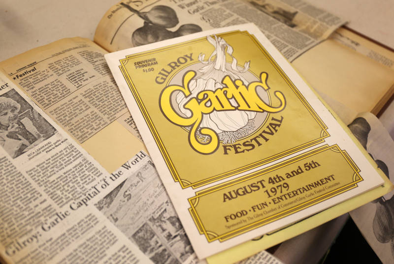 A souvenir program from the first Gilroy Garlic Festival, which took place in August 1979, preserved in a scrapbook kept by From Gloria Melone, who late husband founded the festival.