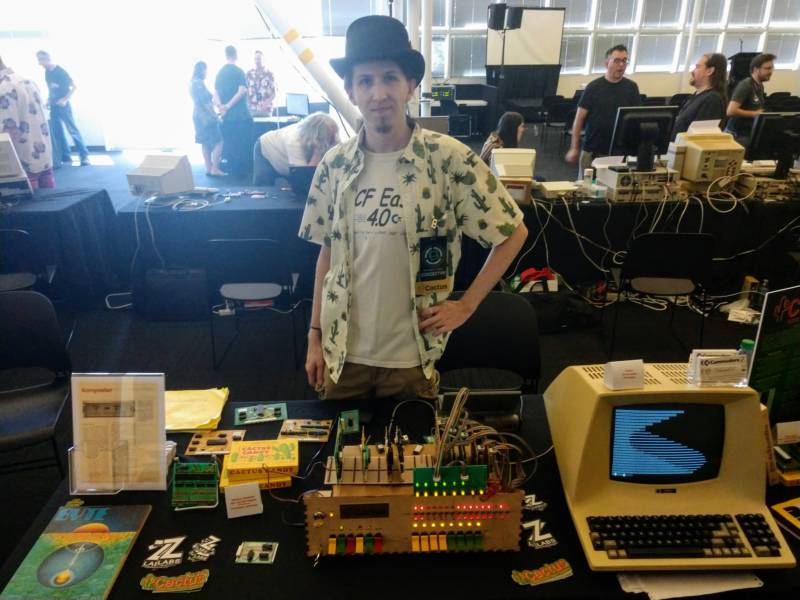 Pierson with his custom-built Cactus Computer, which simulates the computer culture of the 70’s.