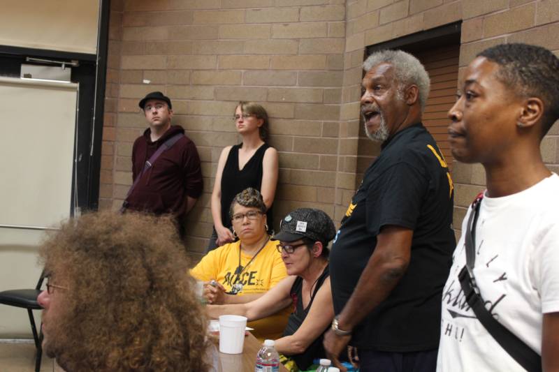 Former Black panther Arthur Tenette expressed frustration that black displacement, something he remembers battling decades ago, is still an ongoing issue. "These babies are gonna figure out rent control before we figure out how to keep Black people in Oakland!" said Tenette.