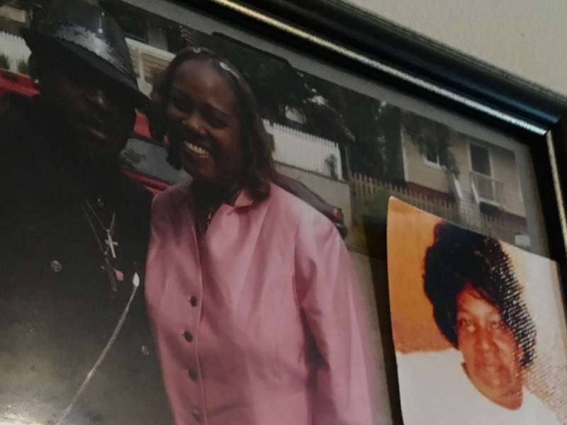 Family photos adorn the walls of Darryl and Cecilia Lester’s home in Tacoma, Washington. On the right is Darryl’s mother, Lucille Lester, now 91.