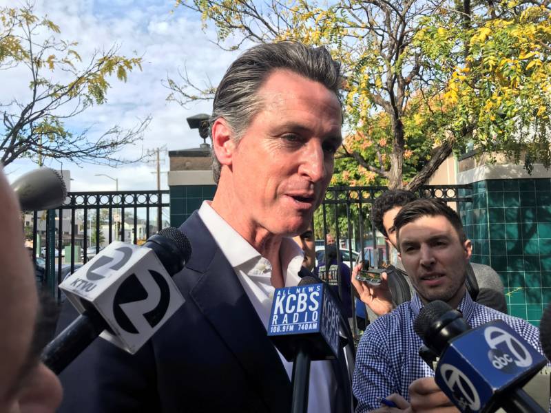 Gov. Gavin Newsom takes questions this week about PG&E power shutoffs in the Bay Area.