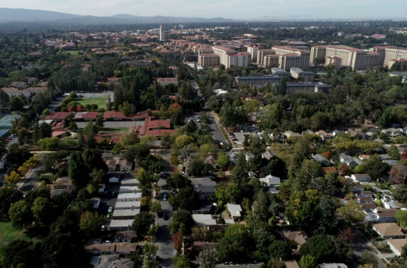 Stanford's campus spans 8,180 acres in San Mateo and Santa Clara counties and is one of the largest in the country