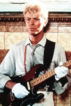 Bowie in the "Let's Dance" video.