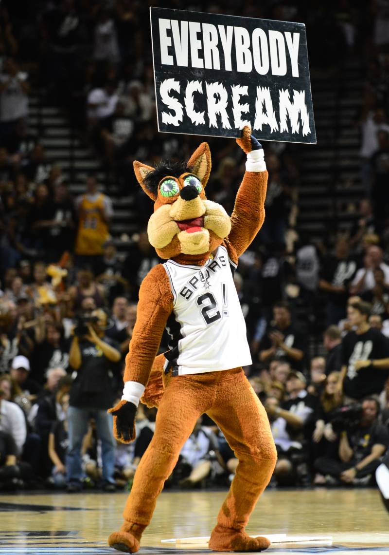 The San Antonio Spurs mascot, known as The Coyote, San Antonio, Texas. 